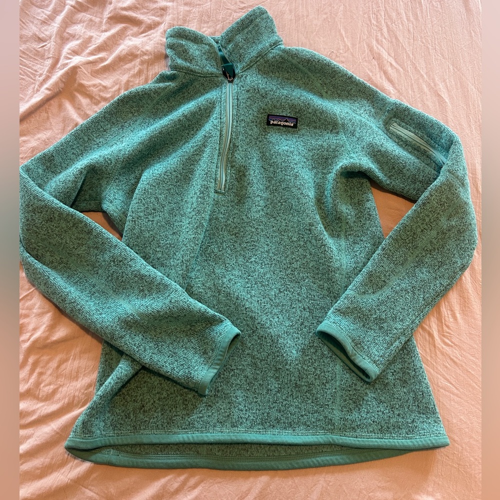 Patagonia Teal Green Half-Zip Fleece Pullover